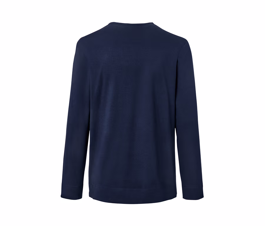 Marineblauer Pyjama mit gewebter Hose.