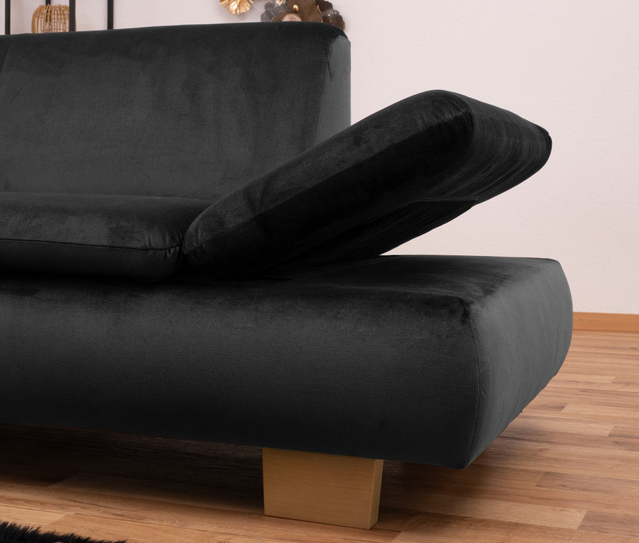 Detailansicht des graphitfarbenen 2,5-Sitzer Sofas mit Ecksofa »Tampere«, links.