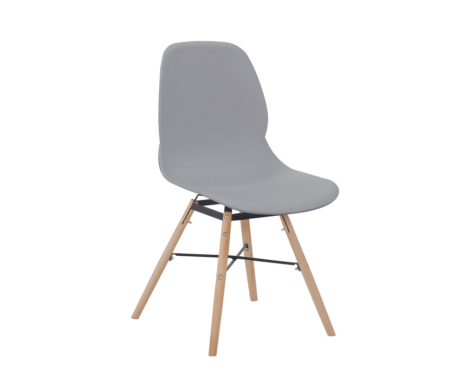 Grauer Stuhl mit Holzbeinen. Stuhl »Amy«, 2er-Set, grau
