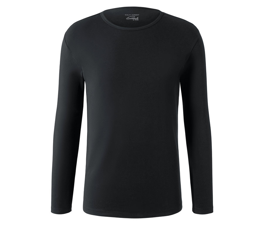 Schwarzes Langarm-Unterhemd, 1 Stk. aus einem 2er-Set.