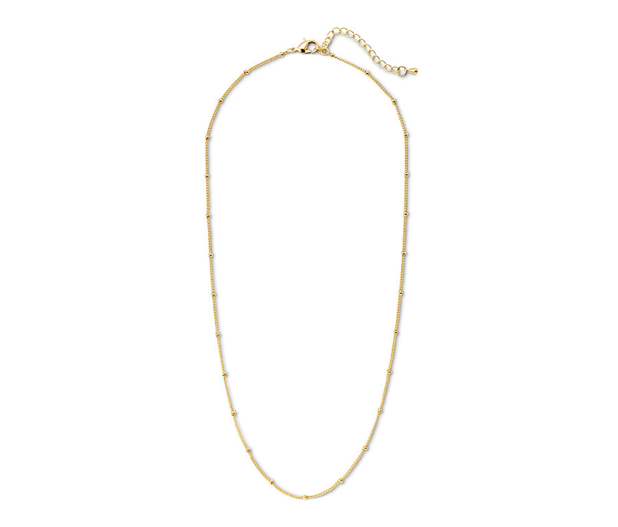 Goldene Layer-Kette – Herringbone- und Kugelkette.