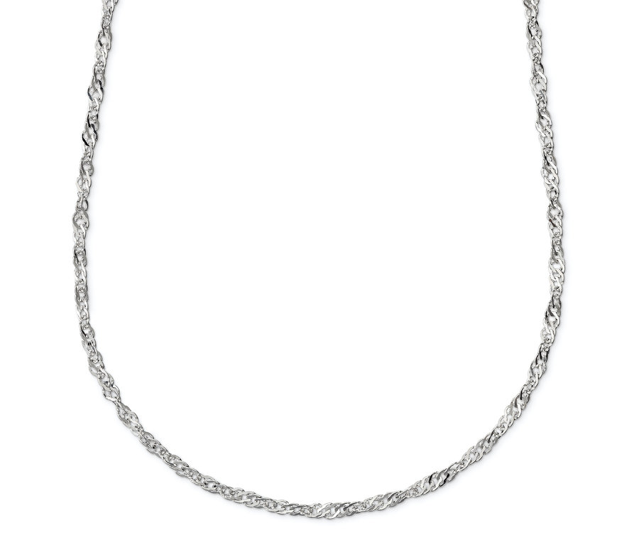 Detail einer 925 Silber Kette Singapur.