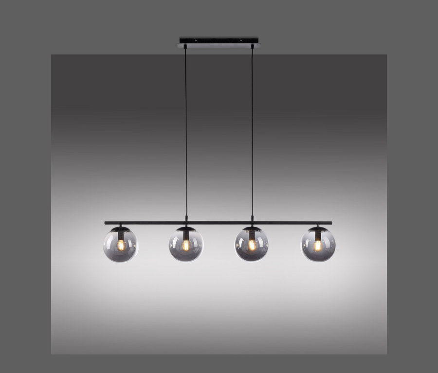 Schwarze Hängelampe JUST LIGHT Pendelleuchte »Big Widow« mit vier Glasschirmen.