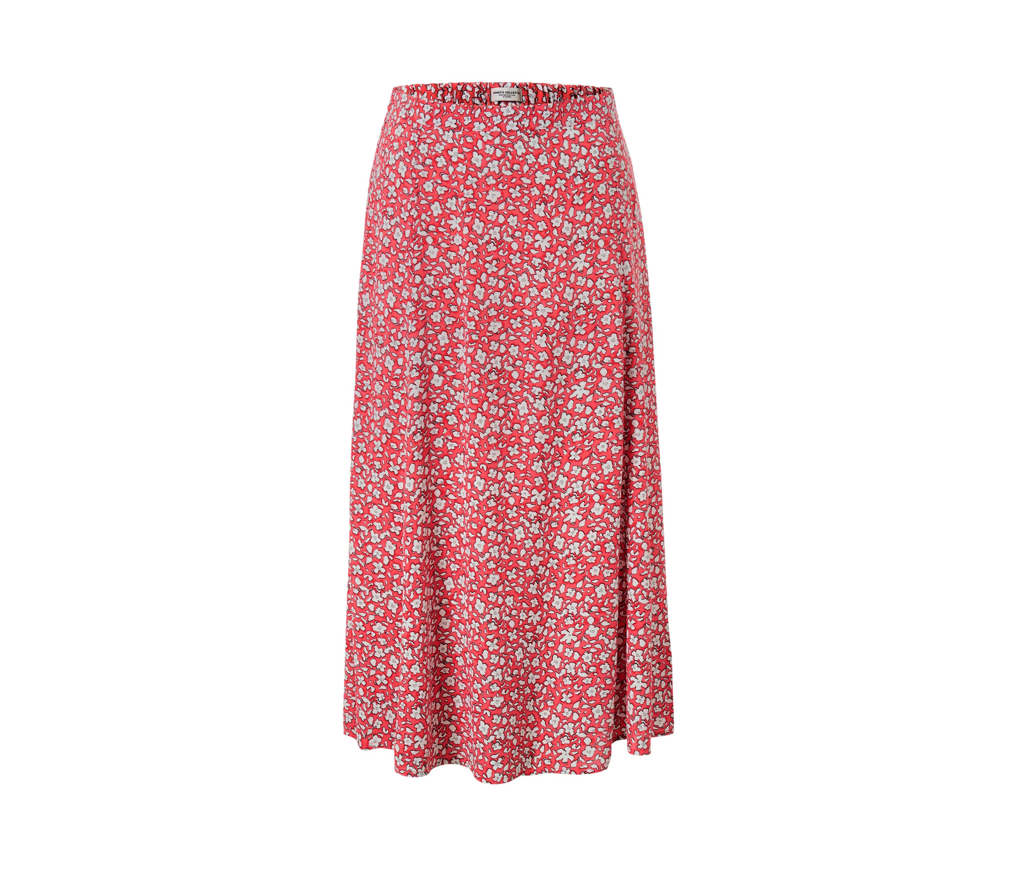 Tchibo - Bedruckter Midi-Rock - Damen - Gr. 40 - creme/geblümt