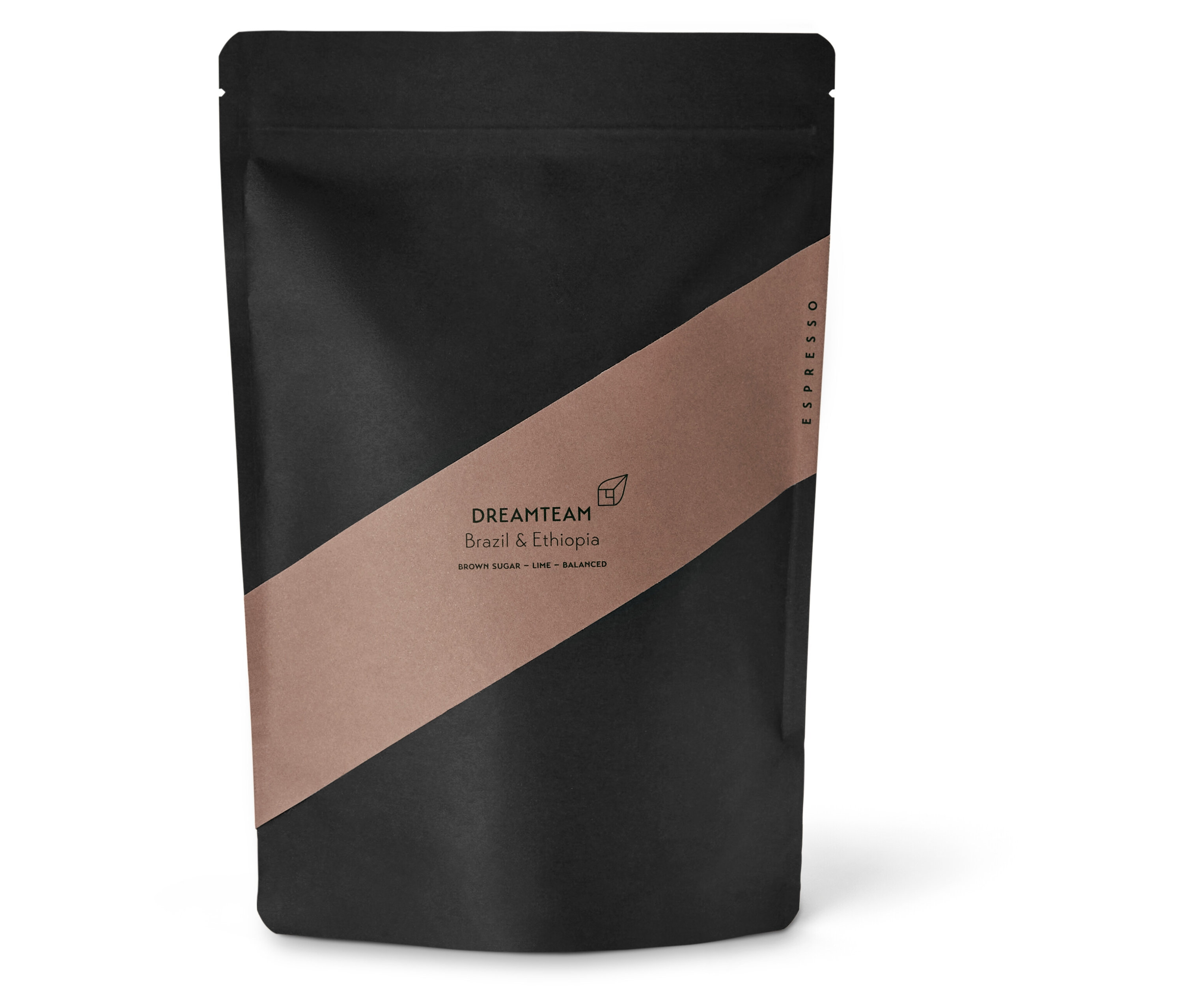 Schwarze Packung Kaffeekirsche - Dreamteam Espresso - 250 g Ganze Bohne.