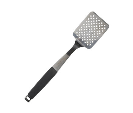 Landmann Grillwender mit gelochtem Edelstahlkopf und schwarzem Griff.