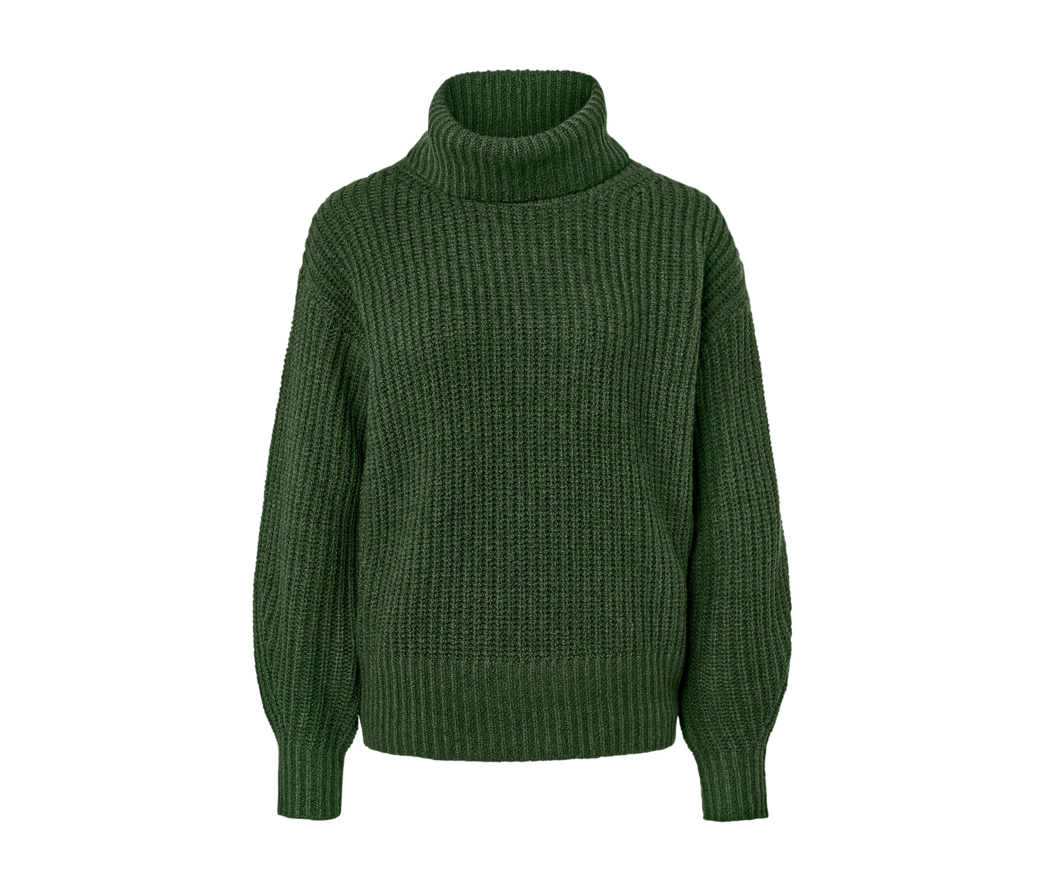 Tchibo - Grobstrickpullover mit Rollkragen - Damen - Gr. XL - dunkelgrün