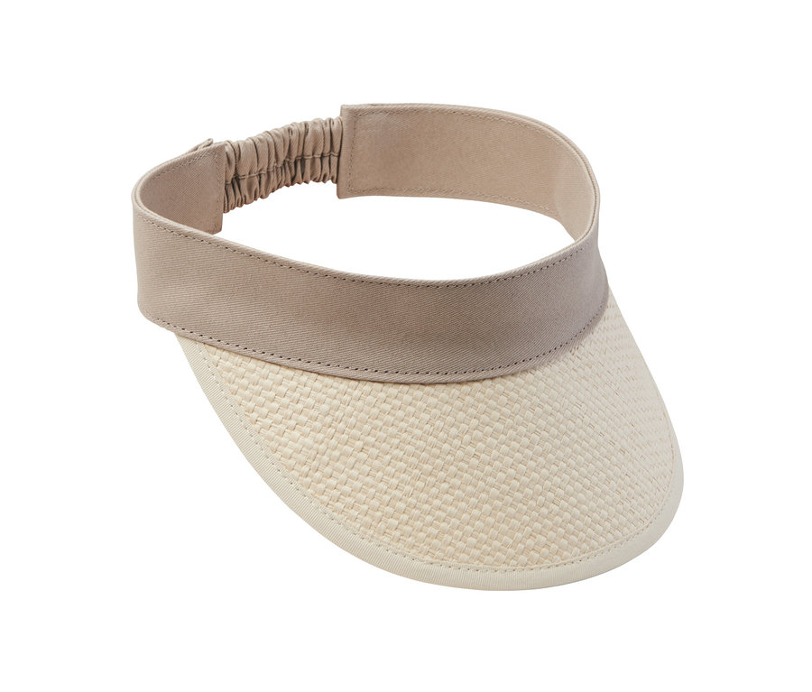 Ein beiger Sonnenvisor.