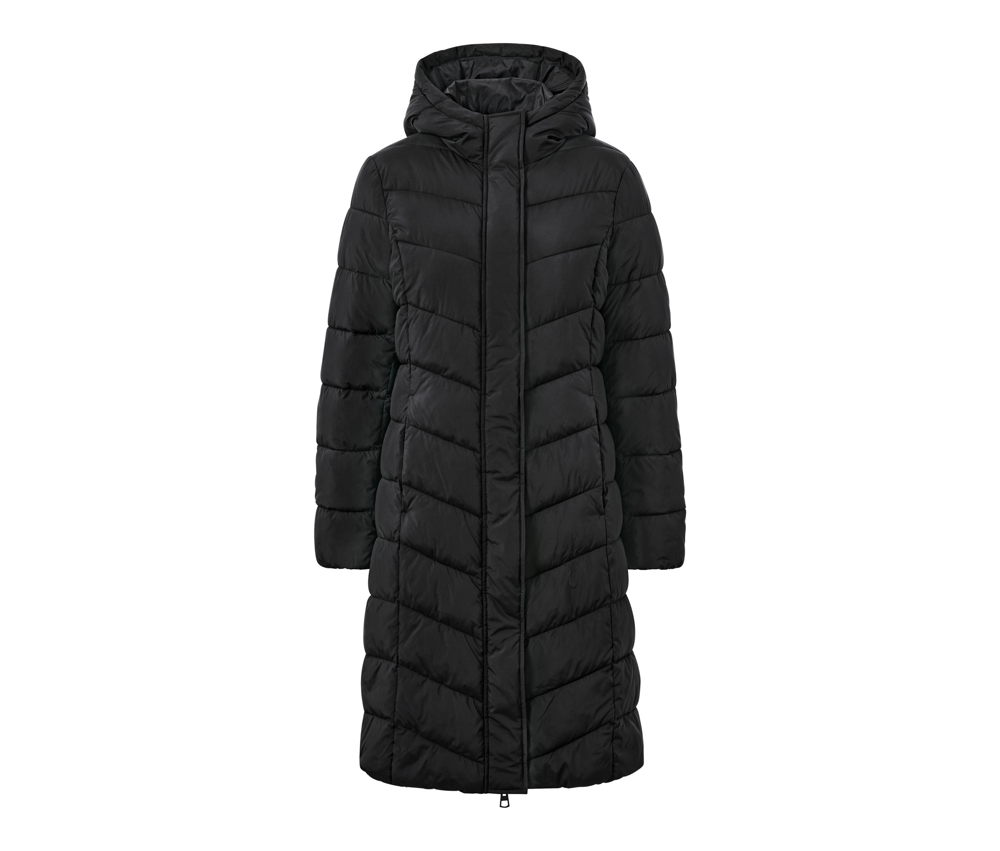 Tchibo - Steppmantel mit Kapuze - Damen - Gr. 36 - schwarz