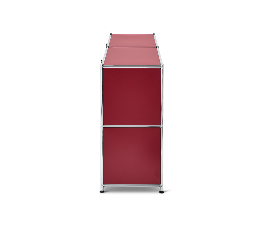 Rotes Sideboard »CN3« mit 4 Klappfächern.