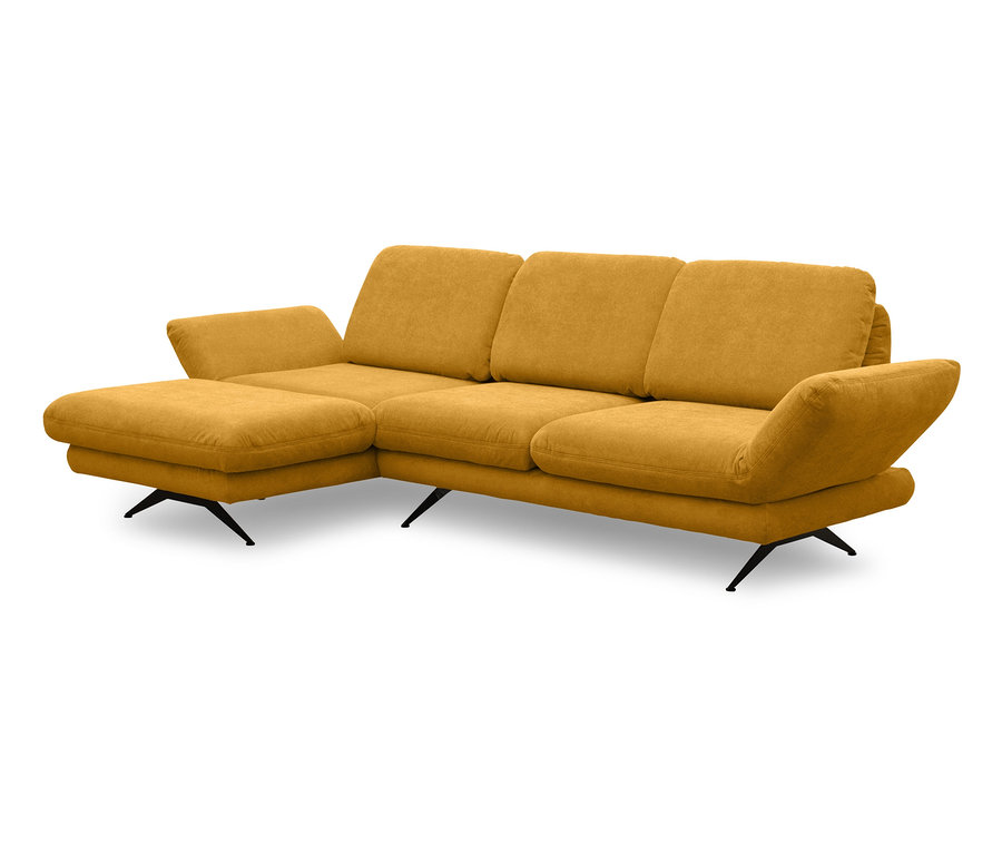 DOMO collection Ecksofa »Saletto« mit Drehsitz, links, kurkuma.
