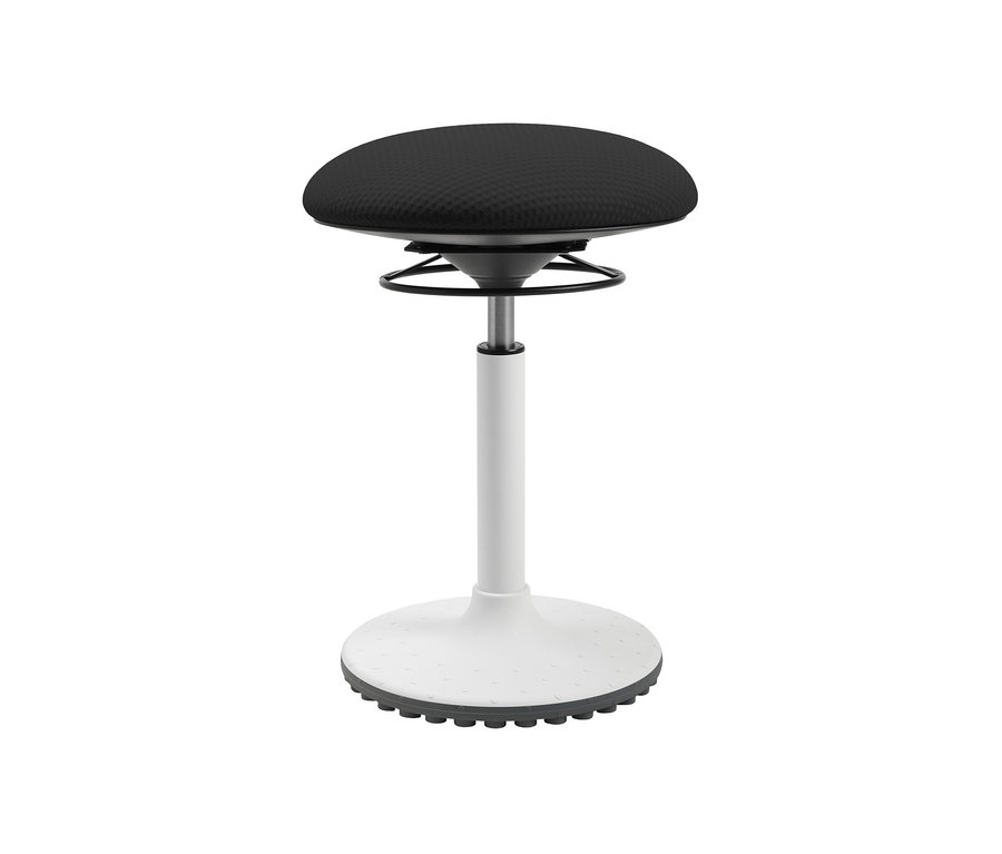 Schwarzer Topstar Hocker »BBT-Coach« mit weißem Untergestell.