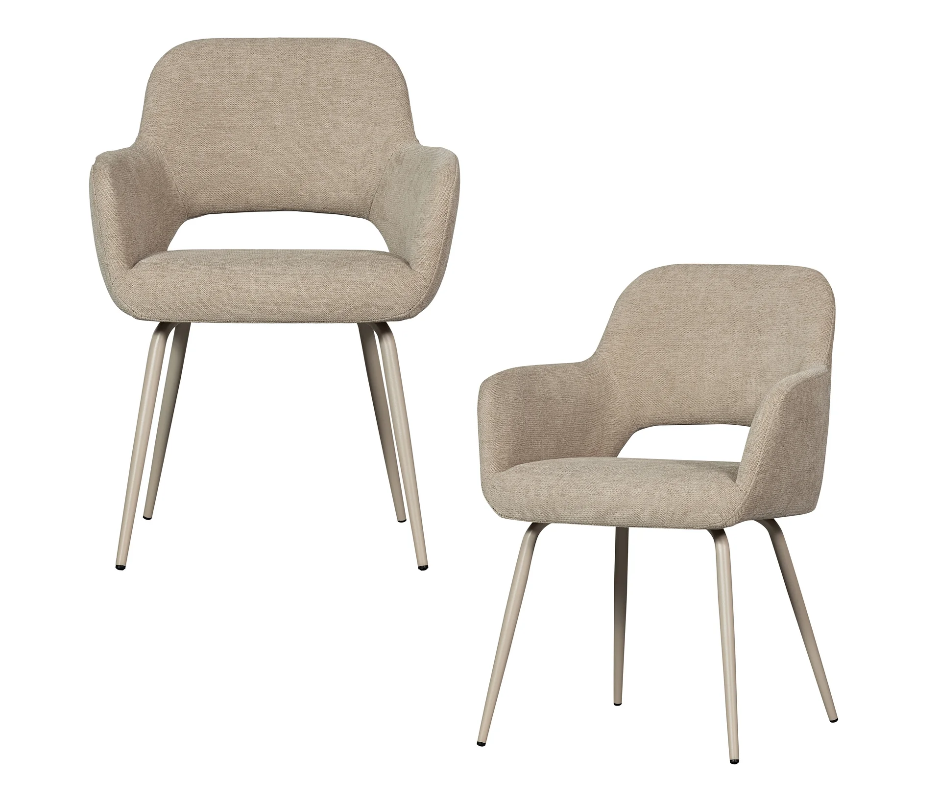 Woood Braun Esszimmerstuhl "Jenny Mit Hope-Gewebtem Bezug Und Metallgestell, B 58 X T 58 X H 80 Cm", Beige (Natur, Natur), B:58cm H:80cm T:58cm, Metall, - Image 4