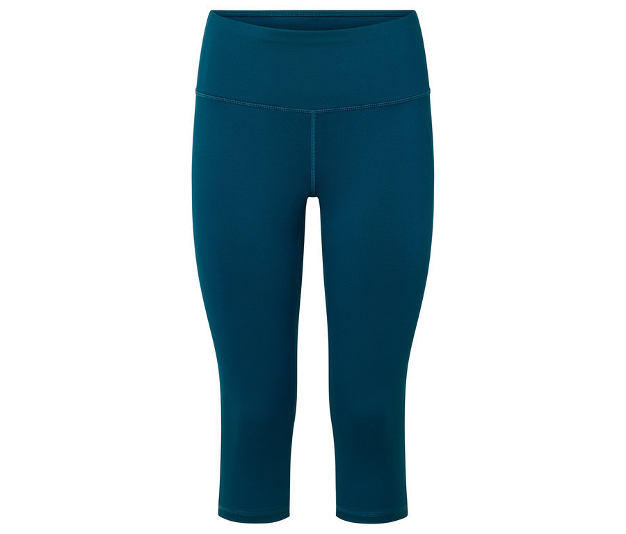 Blaue Leggings auf weißem Hintergrund.