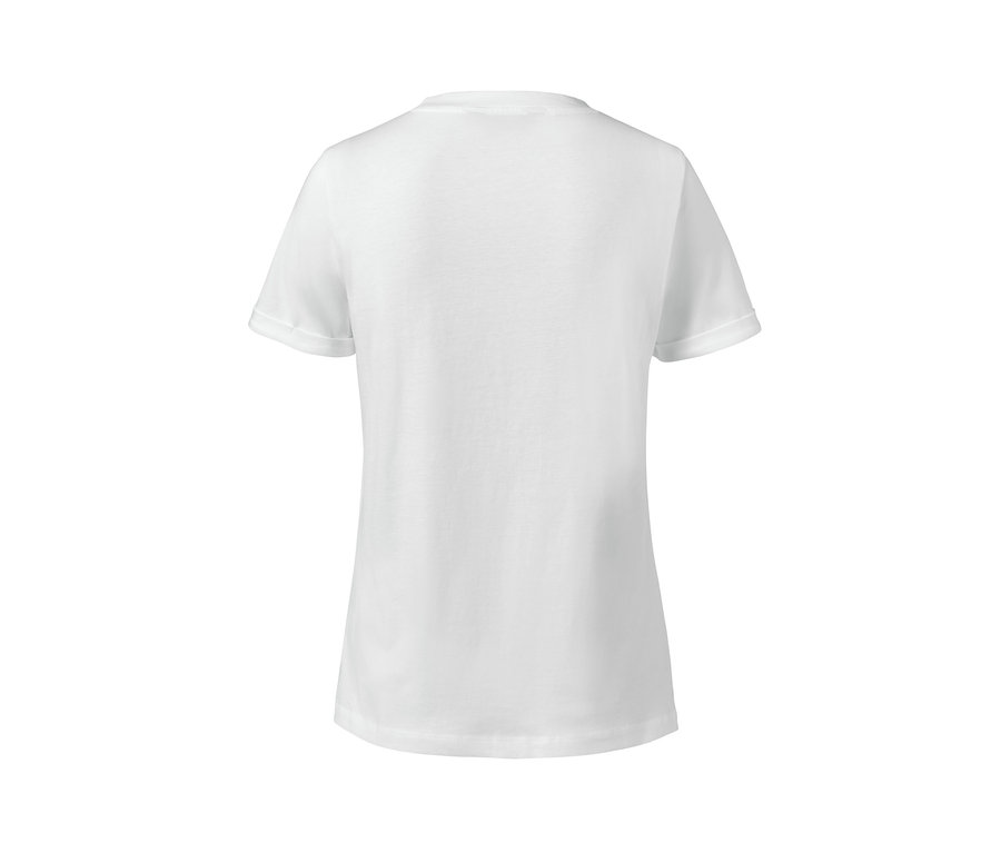 Weisses T-Shirt mit Print von hinten.