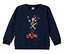 Marineblauer Pullover mit Cartoon-Mickey-Maus beim Skifahren und dem Wort "CRASH".