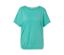 Überschnittenes Blusenshirt, aqua - Aqua