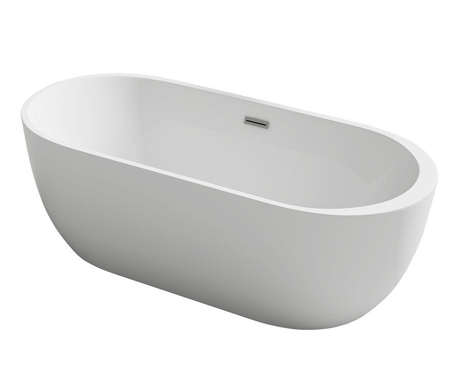 Freistehende weiße Home-Deluxe-Badewanne »CODO«.
