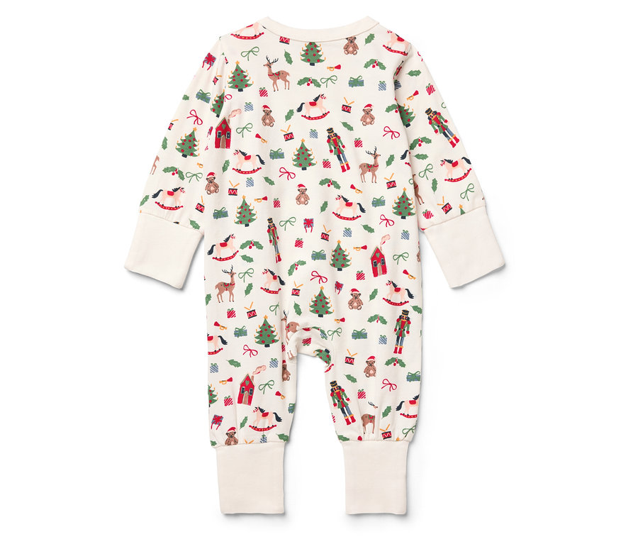 Baby-Overall mit Weihnachtsmotiv.