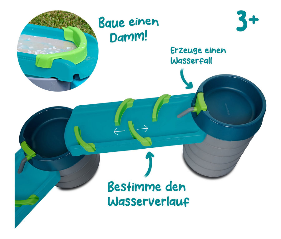 AquaPlay »Mudway STREAM« Matschbahn mit Wasserbecken, Schleusen und verstellbaren Hindernissen, um den Wasserlauf zu bestimmen.
