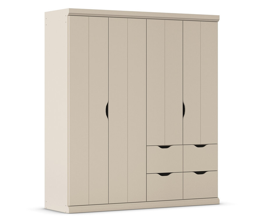 Beige/champagnerfarbenes rauch Set »Frieda« mit 4-türigem Kleiderschrank.