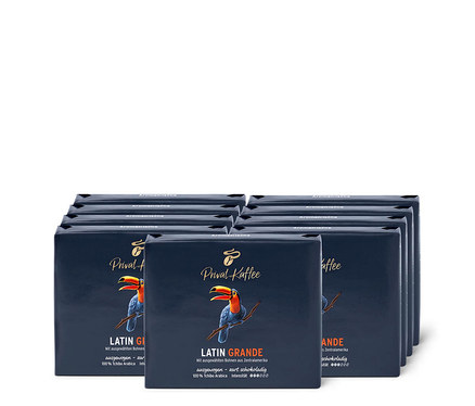 Neun Packungen Privat Kaffee Latin Grande - 9x 500 g Gemahlen Kaffee.