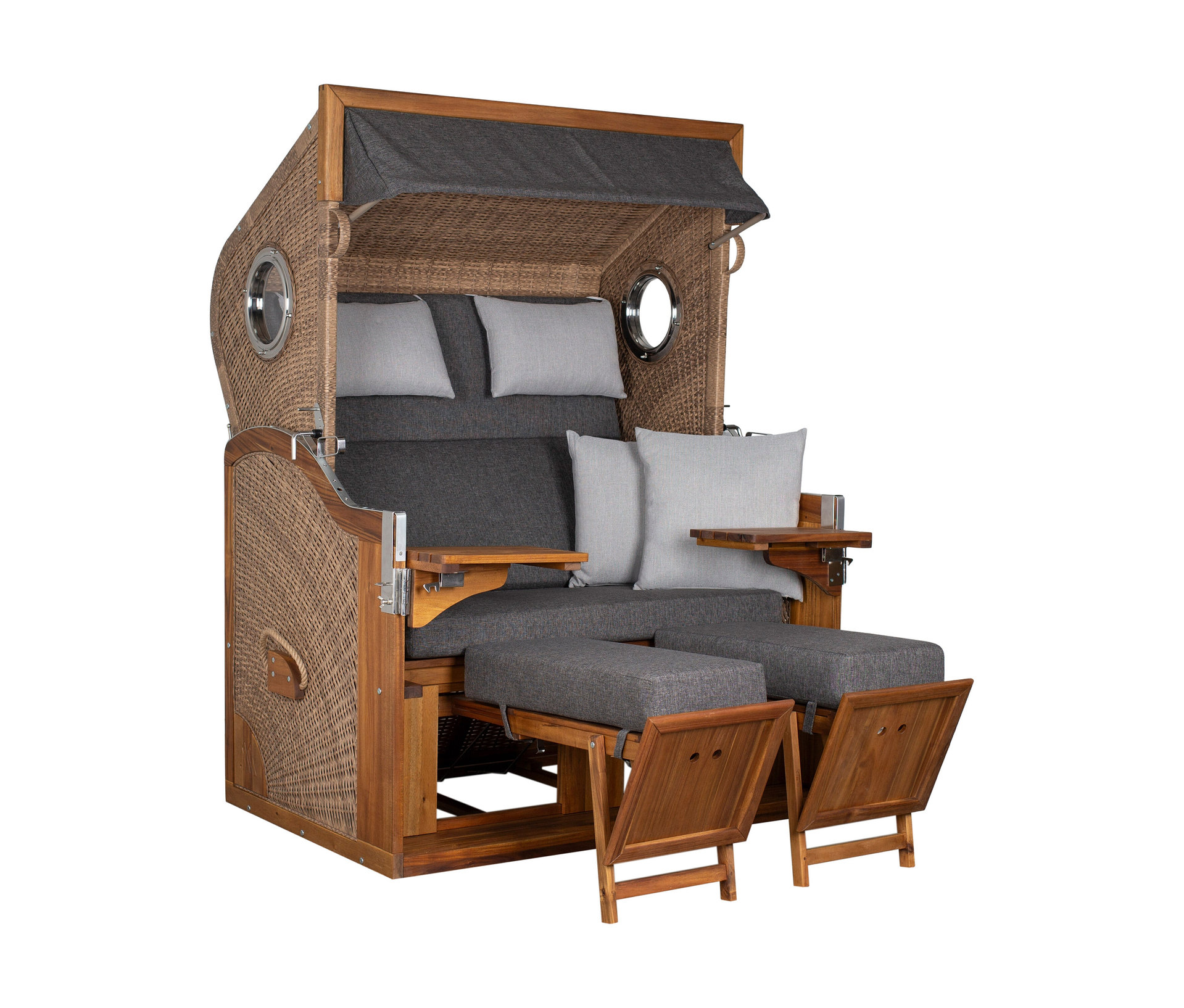 deVries Strandkorb - 135x90x175cm - taupe -