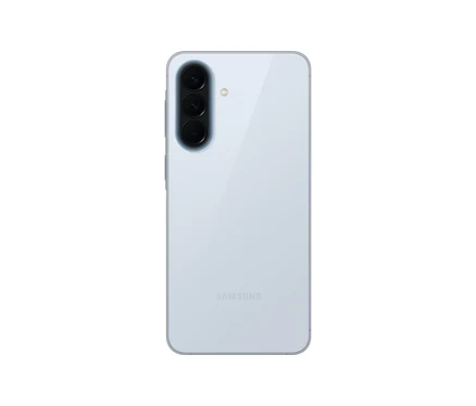 Rückansicht des Samsung Galaxy A57 5G 128GB Awesome Icyblue Smartphones mit drei Kameras und Blitz.
