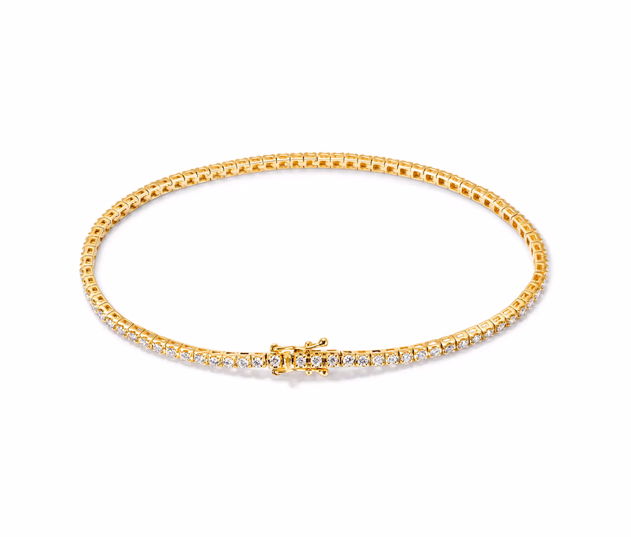 585 Gold-Armband mit 81 Brillanten.