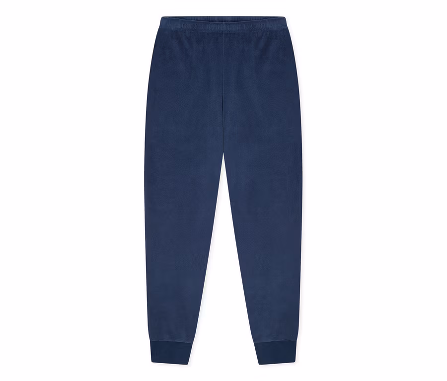 Dunkelblaue SCHIESSER Kinder-Pyjamahose mit Bündchen.