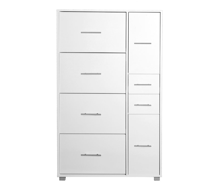 Weißer Schuhschrank »Modern 900G« mit fünf Schubladen und einem Schrank mit Tür.