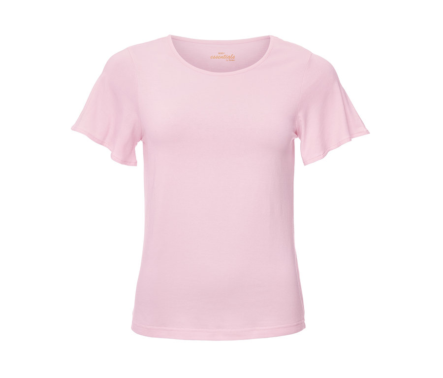 Rosa Pyjama-Oberteil mit kurzen Ärmeln.