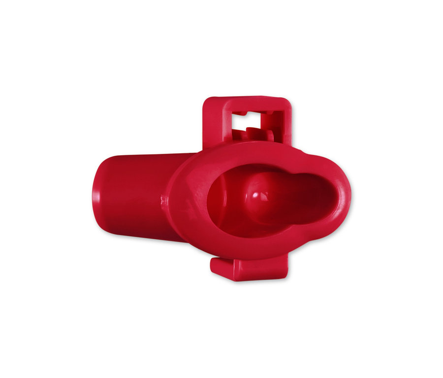 Detail eines roten Torten- und Keks-Airbrush-Sets.