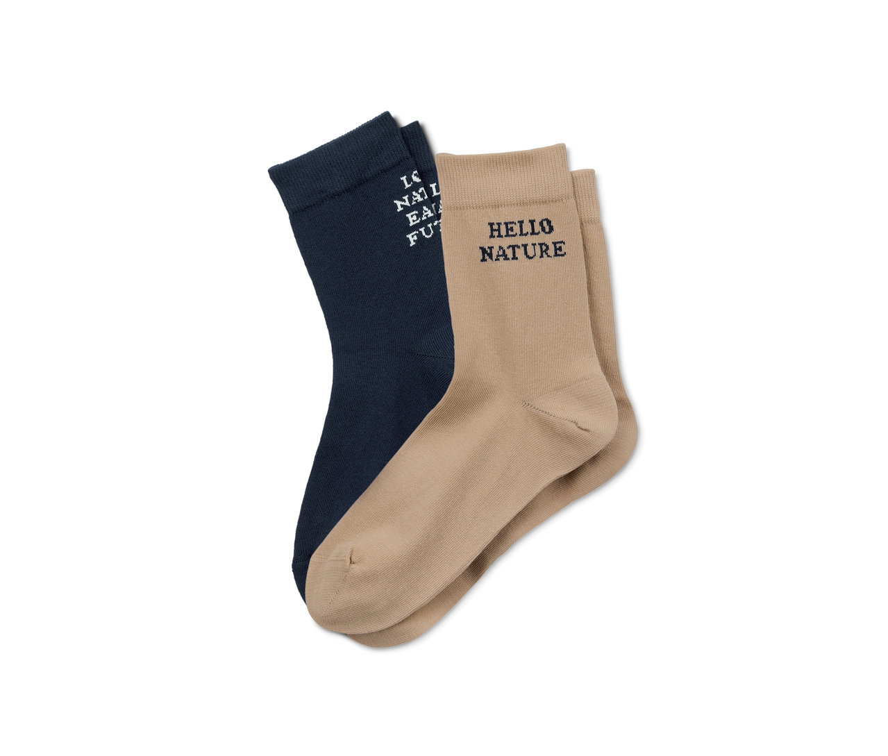Zwei Paar Statement-Socken liegen übereinander.