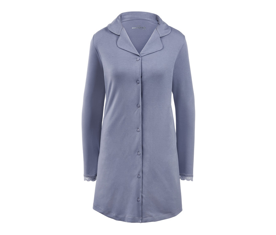 Blaues Nachthemd mit Knöpfen