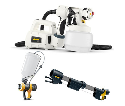 Ein Set von Wagner Farbspritzpistolen, inklusive WAGNER WallSprayer »W450«.