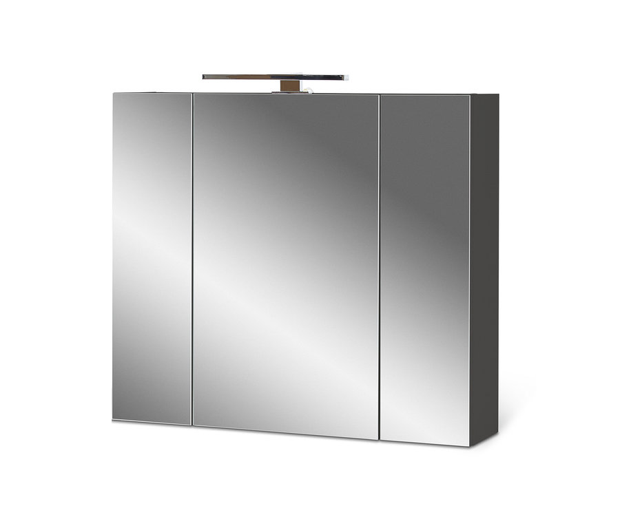 Geschlossener Spiegelschrank »2754« in Graphit mit Licht.