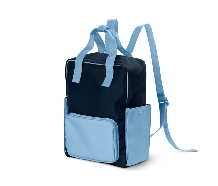 Ein marineblauer und hellblauer Outdoor-Rucksack, Heritage.