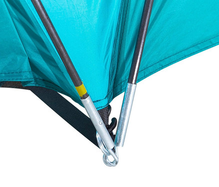 Detailansicht eines türkisfarbenen Bestway® Pavillo-Zelt »Activemount 3« mit Metallstangen.