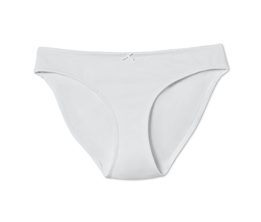 Ein einzelner weißer Slip aus einem 5er Pack.