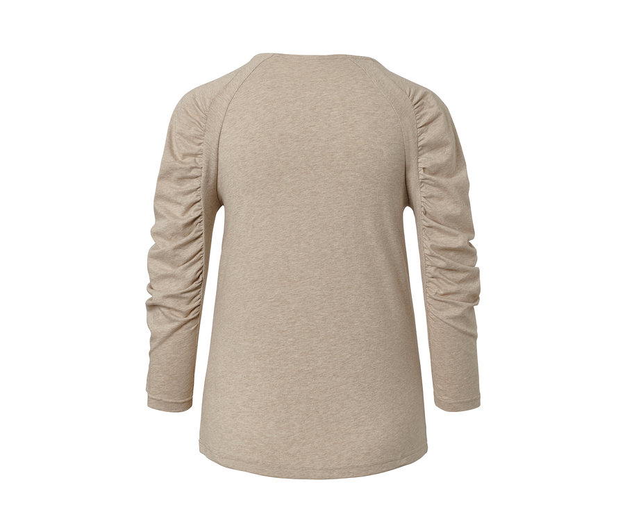 Beiges Shirt mit 3/4-Arm von hinten.