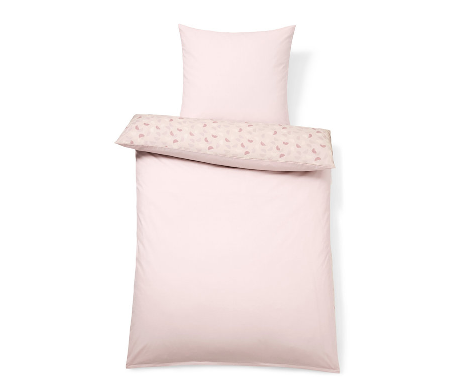 Rosafarbene Premium-Baumwollbettwäsche in Doppel-, Normal- und Übergröße.