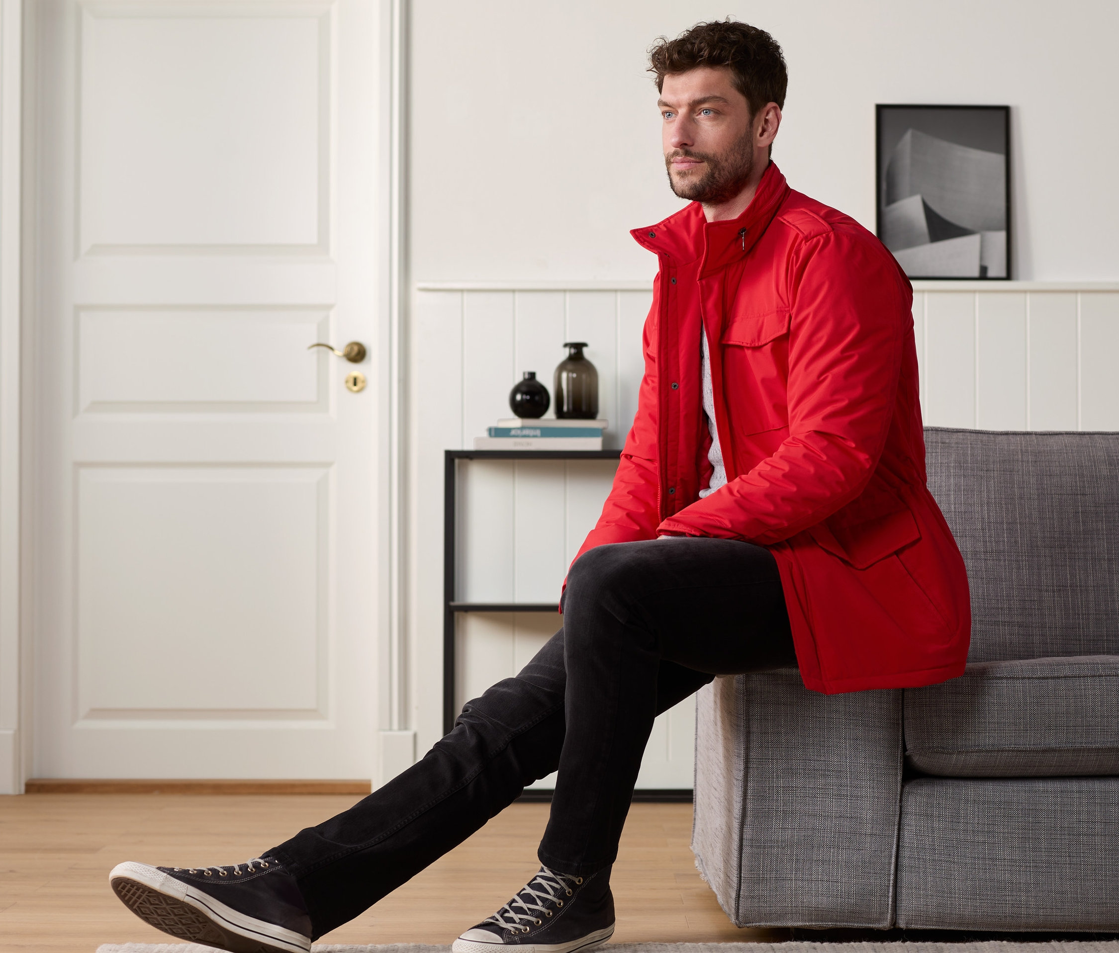 Thumbnail - Tchibo - Fieldjacket - Herren - Gr. S - rot