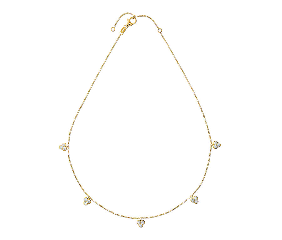 Goldene Kette aus 925er Silber, 23 Karat vergoldet, mit Zirkonia.