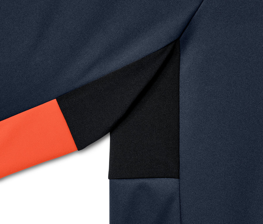 Detailansicht einer Fahrrad-Softshelljacke.