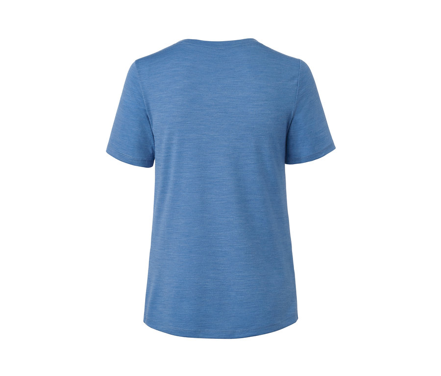 Blaues Funktionsshirt mit Merinowolle von hinten.