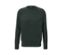 Dunkelgrüner Pullover mit Rundhalsausschnitt.