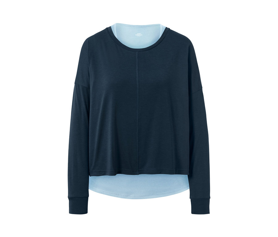 Blaues 2-in-1-Sportshirt.