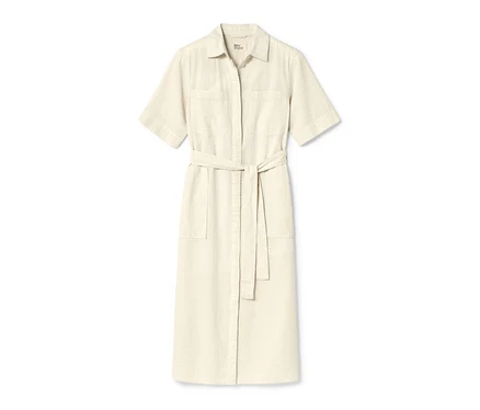 NAH/STUDIO Seersucker-Kleid | ungefärbte Baumwolle, Undyed.
