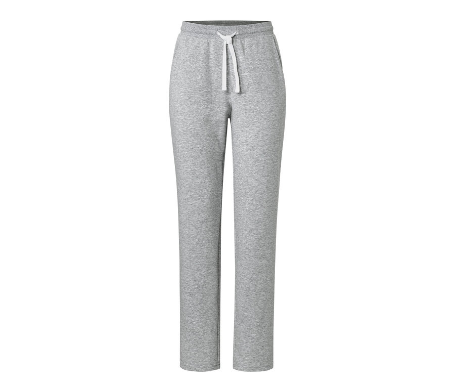 Grau melierte Loungehose mit Kordelzug in der Taille.